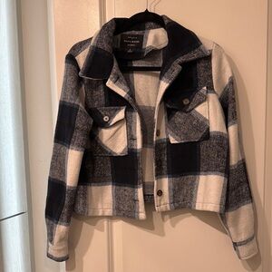 Cropped Flannel Jacket